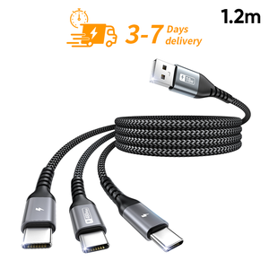 Wholesale SUNGUY 3-in-1 <b>USB</b> <b>C</b> 18W 1.2m Fast <b>Charging</b> <b>USB</b> <b>Cable</b> Phone Charger Data <b>Cable</b> Eco-Friendly with 3-Year Warranty - Product Image 1