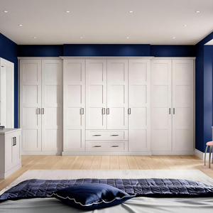 Armario Moderno Grande y Sencillo de Color Blanco, Práctico Armario de Madera <span class=keywords><strong>para</strong></span> Dormitorio, Armario Americano de 6/7 Puertas <span class=keywords><strong>para</strong></span> Dormitorio - Product Image 4