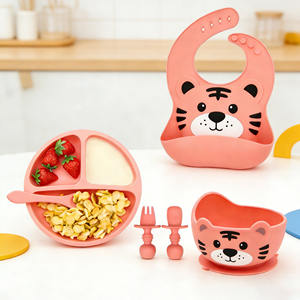 Juego de Vajilla para Niños Libre de BPA, No Tóxico, Fácil de Limpiar, Juego de Alimentación de Silicona para Bebés, Apto para Horno, para Bebés de 1 a 6 Meses - Product Image 6