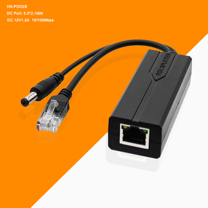 Adaptateur Ethernet RJ45 PoE 10/100 Mbps 2,5 Gbps DC44-57V 12V1.2A IEEE802.3bt AF/15.4W pour caméra IP Modèle HX-PD02S - Product Image 2