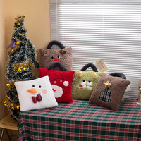 Oreiller en peluche de Noël personnalisable échantillon rapide OEM ODM coussin d'animal en peluche anti-stress PP coton remplissage cadeau de décoration de Noël