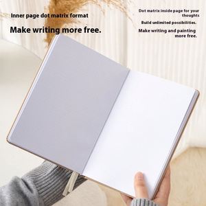 High Value Bronzing Cover <b>A5</b> <b>Notebook</b> 160g Thickened Dot Matrix Inner Page Spring Letter Series Printed Style Thread Sewing Gift - Product Image 2