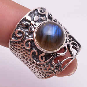 925 Sterling Silver Gemstone <b>Ring</b> Natural <b>Labradorite</b> Fine Antique Silver Jewelry for Party Direct From Supplier - Product Image 6