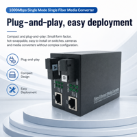 Convertisseur de média monomode monofibre, dispositif de conversion de fibre optique pour connexion réseau point à point