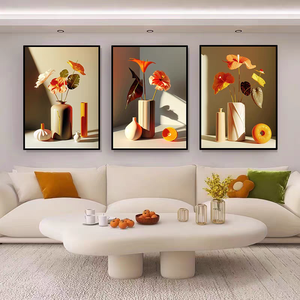 <span class=keywords><strong>Peinture</strong></span> murale sur toile en <span class=keywords><strong>triptyque</strong></span> de vases à <span class=keywords><strong>fleurs</strong></span>, décoration de salon de luxe, <span class=keywords><strong>peinture</strong></span> en porcelaine de cristal pour la maison, vente en gros - Product Image 5
