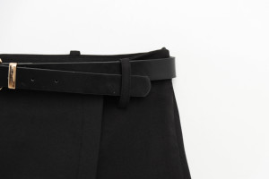 <span class=keywords><strong>Jupe</strong></span>-<span class=keywords><strong>short</strong></span> décontractée tendance à fente avant, couleur noire, vente flash pour femmes - Product Image 6