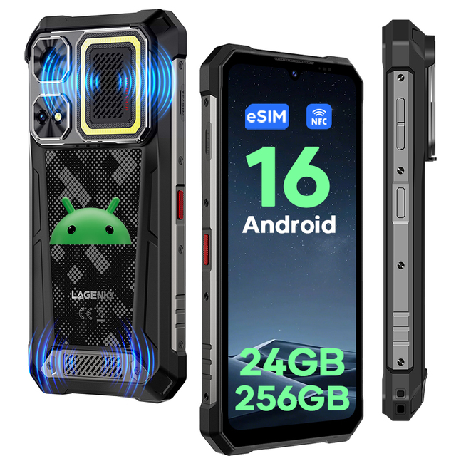 Brand New Original LAGENIO Rhino1 Pro 4G Rugged Smartphone 12000mAh 33W Battery 6.9" 120Hz Screen 24GB+256GB Android Waterproof