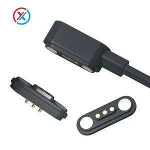 Conector de cabo de alimentação magnética de 3 pinos de vendas diretas Pogo Pin magnético para cabos de comunicação