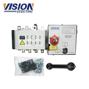 Interruptores de mudança automática, interruptores elétricos de visão ats 100a 125a 160a ats 4p interruptor de transferência de 3 fases para gerador