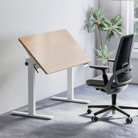 Bureau de travail moderne à 2 pieds, réglable en hauteur, en métal, avec rabattable, pour la maison, le bureau et l'école.