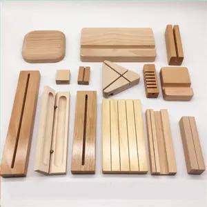 Wood Design Wooden Card Base Desk Business Card Display Stand Wooden Card Holder Wood Product