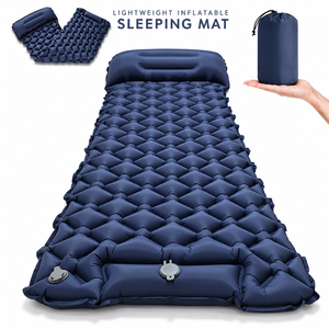 Sac de couchage gonflable individuel en TPU avec pompe à pied, type enveloppe, tapis résistant à l'humidité, 2 saisons, écologique pour le camping - Product Image 2