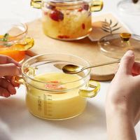 Pot d'oeufs à la vapeur en verre borosilicaté de haute qualité bol transparent pour bébé avec couvercle