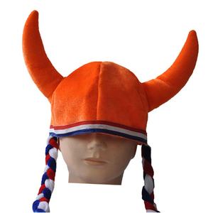 Custom Fluwelen Voetbalteam Fan <span class=keywords><strong>Viking</strong></span> Bull Horn Hoed Met Pruik Voor Volwassenen Unisex Party Voetbal Accessoires - Product Image 2