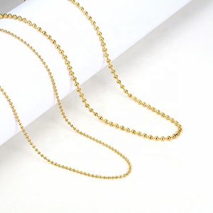 Collar de Cadena Chapado en Oro de Acero Inoxidable para Niñas, Gargantilla de Bolas para Niñas, Collar de Eslabones para Mujeres - Product Image 2