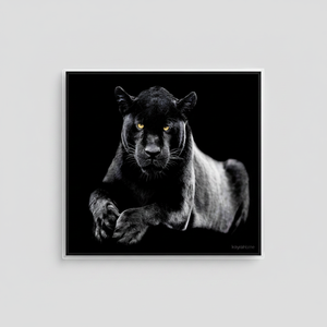 Modern Art Deco Farmhouse <b>Black</b> Panther Canvas Print Elegant Hanging Wall Art Decor Clear <b>Framed</b> Panel - Product Image 2