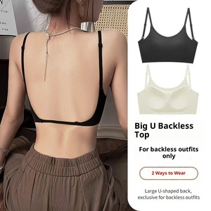 Бесшовный бюстгальтер-топ U-образной формы с открытой спиной, двусторонний, летний, новый, без косточек, дышащий, с чашкой 3/4, для небольшой груди, пуш-ап - Product Image 3