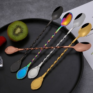 Cuillères à poignée en spirale à long manche en acier inoxydable 304 <span class=keywords><strong>Cuillère</strong></span> à thé pour café et cocktail - Product Image 4