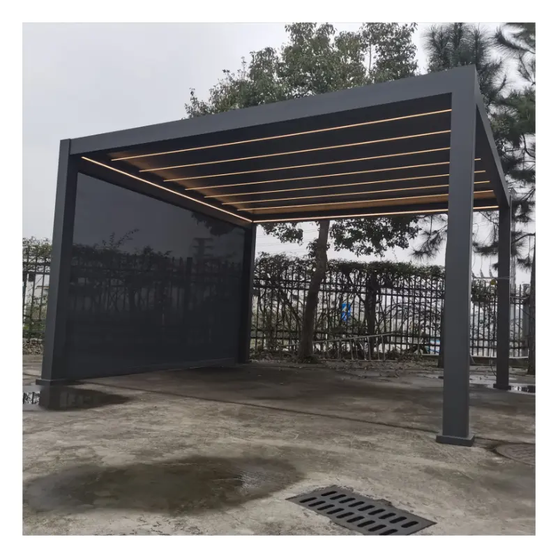 알루미늄 천막 캐노피 Pergola 야외 방수 전망대 지붕 아이디어 3x3 3x4x3 4x4x5 4x6x3 6x4 6x5 6x6m 알루미늄 간이 차고