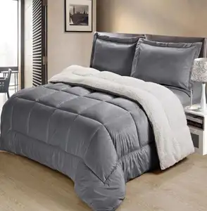 Các Sabanas Polyester Lông Cừu Giả Da Lộn Bộ Đồ Giường Mùa Đông Comforter Set