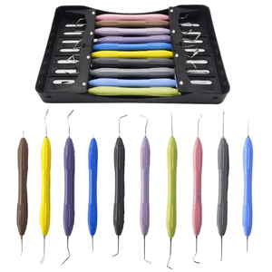 CE Dental Equipment Kit 10pcs Manual Power Steel Composite Filling Restorative Instruments Set Cassette Tool Kit Class I - Product Image 5