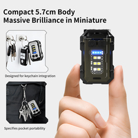 Senter Gantungan Kunci Mini COB 300 Lumen Tahan Air, Dapat Diisi Ulang via USB dengan Casing Aluminium untuk Penggunaan Darurat dan Berkemah di Luar Ruangan