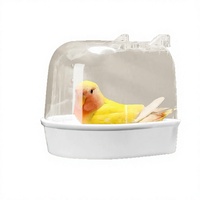 Baignoire transparente en plastique léger anti-éclaboussures pour oiseaux, boîte de bain pour perroquets, bol de lavage pour animaux de compagnie à fixer sur la cage