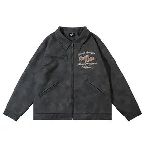 wholesale oem/odm high quality Men Clothing Hot Selling Professional 2024 Men's Bomber Leather Jacket Motorcycle Jackets Men