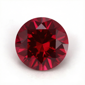 Rubis corindon cultivé en laboratoire, taille brillant ronde, pierre précieuse rouge en vrac pour la fabrication de bijoux - Product Image 1