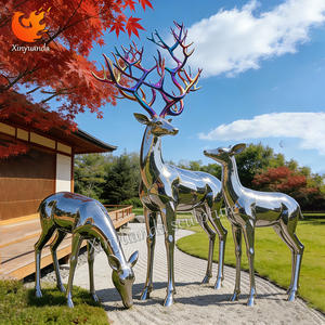 Scultura di Cervo in Acciaio Inossidabile di Alta Qualità per Esterni, Statua di Renna in Metallo per Decorazione del Giardino - Product Image 3
