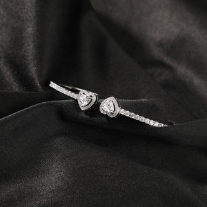 Hip Hop kalp bileklik lüks buzlu Out CZ elmas altın kaplama moda takı kadın bileklik ayarlanabilir bilezik bilezik - Product Image 5