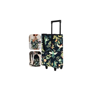 Carrito de Compras de 3 Ruedas con Logotipo Personalizado, Bolsa de Compras Ligera a Rayas, Carrito de Compras para Exteriores para Llevar Comestibles - Product Image 1