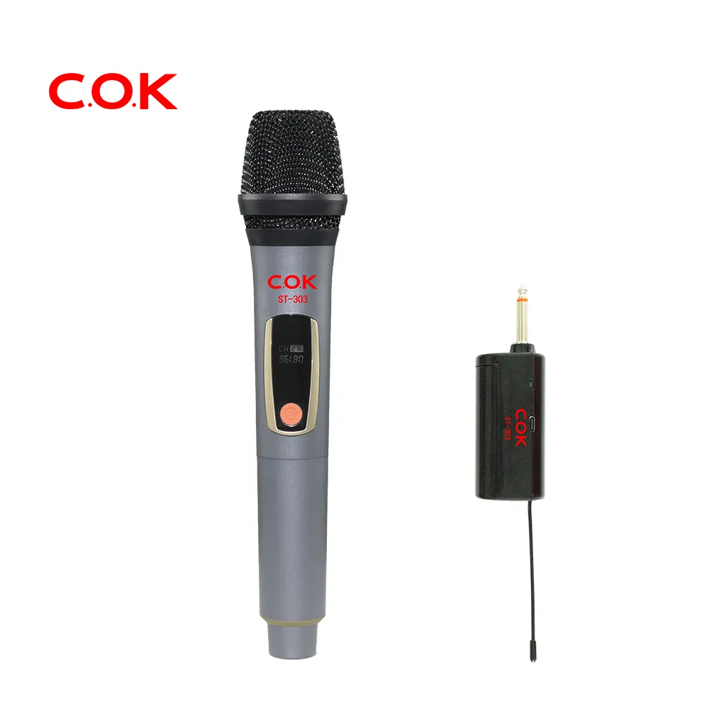 Çin coca fabrika ucuz fiyat VHF kablosuz mikrofon LED ekran tek akülü mikrofon