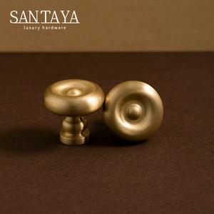 Gagang Kabinet Dapur Santaya Solid Brushed Brass, Kenop Laci Lemari Kamar Tidur, Gagang Furnitur - Product Image 6