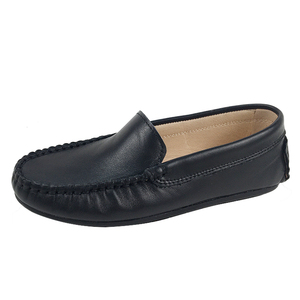 Ultimi bambini ragazzo e ragazza mocassini mocassini per bambini morbidi scarpe Casual da barca piselli scarpe nere in pelle per bambini - Product Image 3