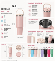 Gobelet isotherme en acier inoxydable à paroi épaisse personnalisé de 870 ml (30 oz), adapté à une utilisation en extérieur et portable pour les voitures