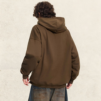 Sweat à capuche uni streetwear américain 430G en molleton bouclette, coupe ample et oversize, unisexe, décontracté, vierge