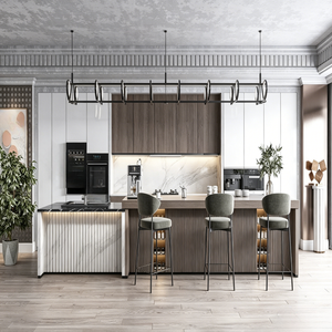 Servicio Integral de Renovación de Cocinas a Medida, Juego Completo de Muebles de <span class=keywords><strong>Cocina</strong></span> Modulares con Electrodomésticos Integrados y Enfriador de Vino - Product Image 4