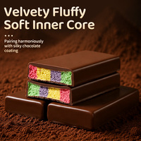 Barra de Malvavisco Recubierta de Chocolate con Sabor a Frutas Multicolores, Marca Privada OEM, Halal, Caja de Algodón de Azúcar Suave, Vida Útil de 12 Meses