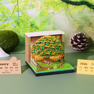 Blocco Note 3D <span class=keywords><strong>Albero</strong></span> d'Ulivo Dolce, Calendario 2026, <span class=keywords><strong>Albero</strong></span> <span class=keywords><strong>della</strong></span> <span class=keywords><strong>Vita</strong></span> Colorato, Blocco per Appunti a Tema Piante, Decorazione <span class=keywords><strong>da</strong></span> Scrivania a Forma di Casa sull'<span class=keywords><strong>Albero</strong></span>, Regalo di Lusso per Compleanno - Product Image 3