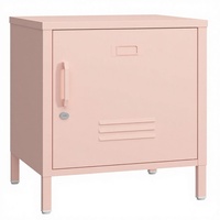 Table de chevet moderne en acier, table d'appoint, armoire de rangement, étagère, montage facile, salon, chambre à coucher, origine Chine (15,8 po x 15 po x 22,5 po)