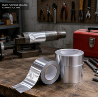 Ruban d'étanchéité en aluminium pour isolation de panneaux de mousse CVC, barrière réfléchissante de chaleur et anti-humidité, imperméable et durable