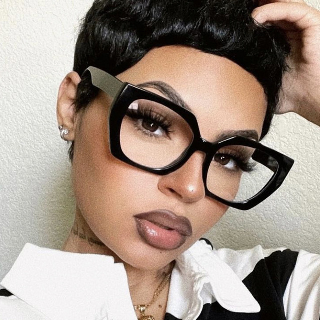 New Retro Trendy Metal Frame Eyewear Fashionable Personalized Men's and Women's Flat Anti Blue Light Blocking Reading Glasses