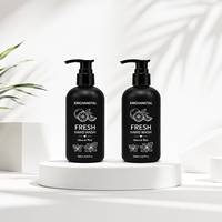 Flacon pompe vide en plastique HDPE 250 ml pour savon liquide, écologique, rechargeable, noir mat, distributeur de savon pour les mains, parfum frais, pour la maison