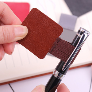Customized PU leather pen <b>clip</b>, creative self-adhesive pen <b>clip</b>, Korean style minimalist square pen sleeve. - Product Image 3