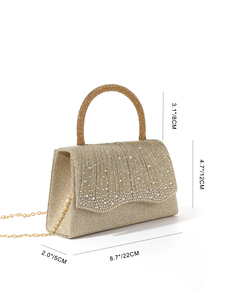 Sac de Soirée Carré de Luxe 5A pour Femme avec Strass, Chaîne, Imperméable, pour Anniversaire, Mariage, Sac à Main ou Sac Bandoulière – Vente en Gros - Product Image 4