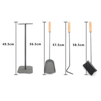 Ensemble d'outils de cheminée 4 pièces Accessoires d'intérieur au coin du feu Support de foyer extérieur Kit de feu avec brosse et support de pelle de poker