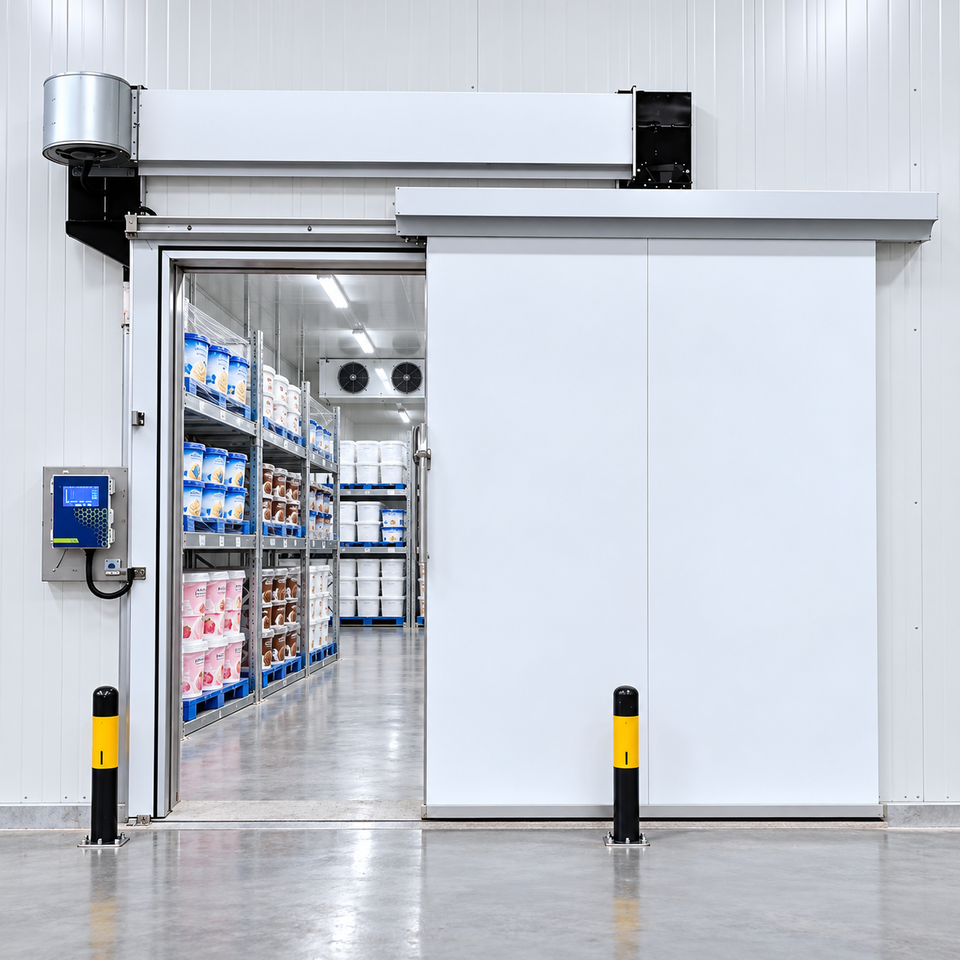 Walk In Refriderators Electric Sliding Walk in Freezer Door for Meat Processing Plants with ...