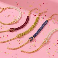 Pulsera de Acero Inoxidable con Cuentas de Piedra Natural Facetadas de 3mm, Nudo Francés de Cobre, Cadena de Serpiente Dorada y Perlas Multicolores para Mujer