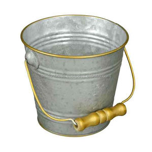 Seau galvanisé de haute qualité fait à la main en gros forme ronde classique élégant seau en métal de fantaisie pour le jardin - Product Image 3